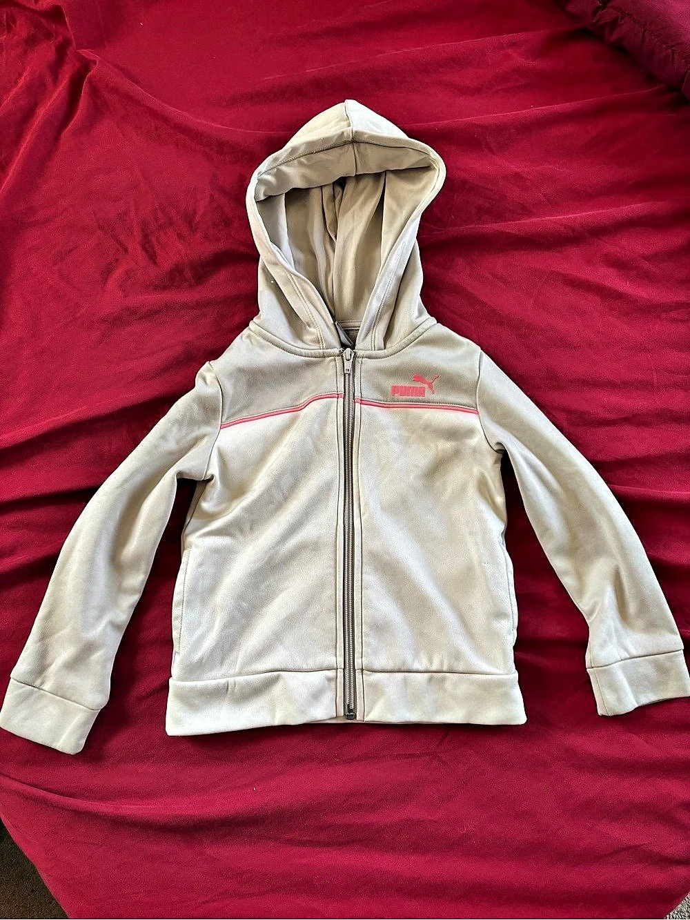 Puma Hooded Full-Zip Jacket Cream Girls 4T